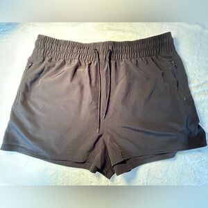 OP Black Elastic Waist and Drawstring Shorts with 3 zippered Pockets